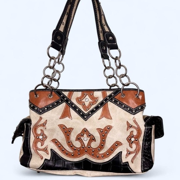 Handbags - Studded Western Cowgirl Satchel Tote Bag